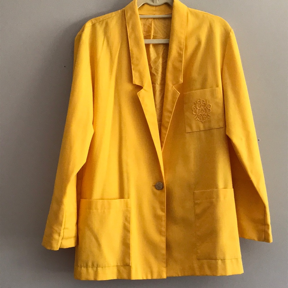 VTG Barrie Stephens Daffodil Yellow Lightweight Power Blazer Size M